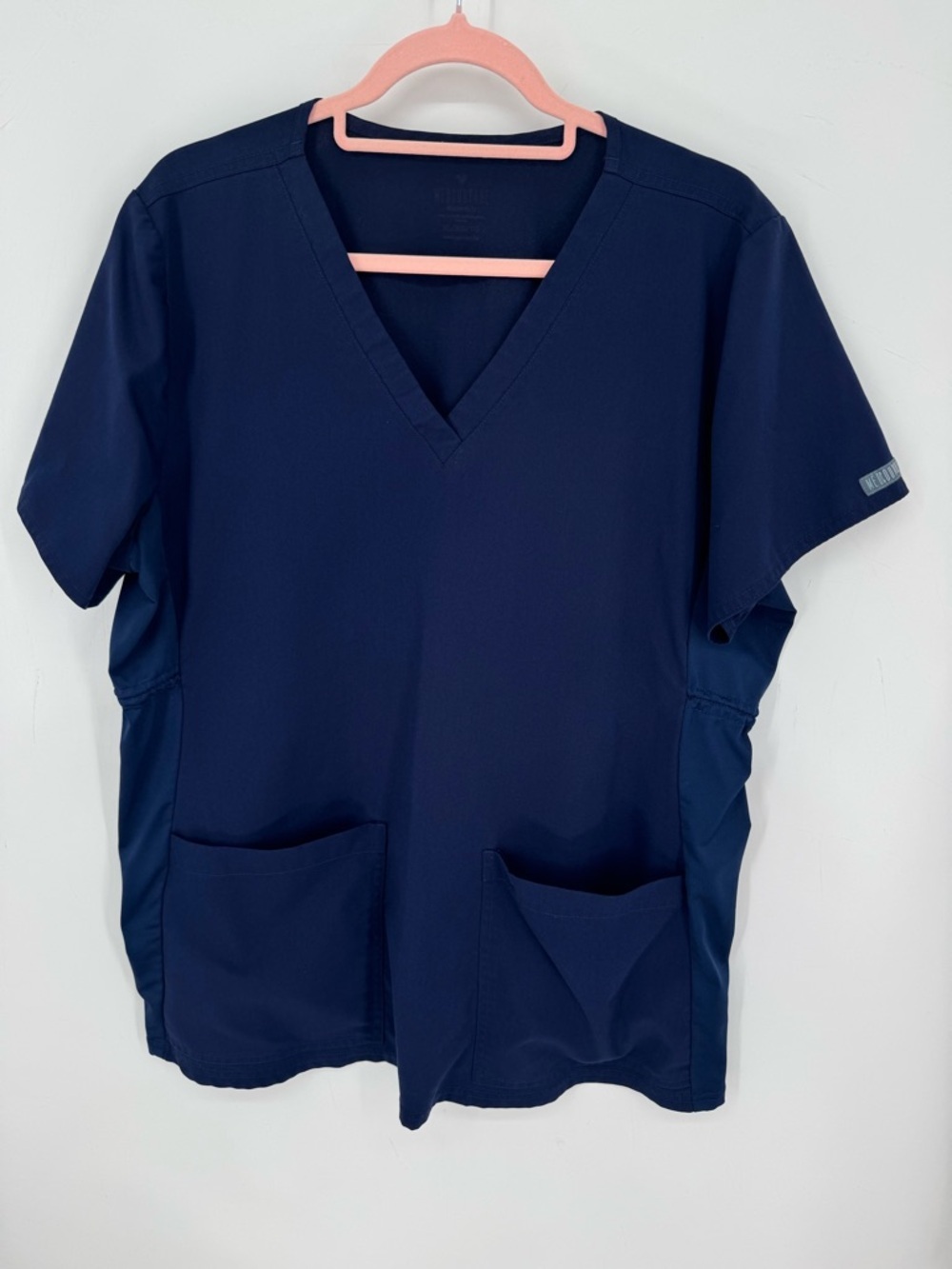 Med Couture Women's Adjustable Maternity Navy Scrub Top Size XL - Picture 1 of 10